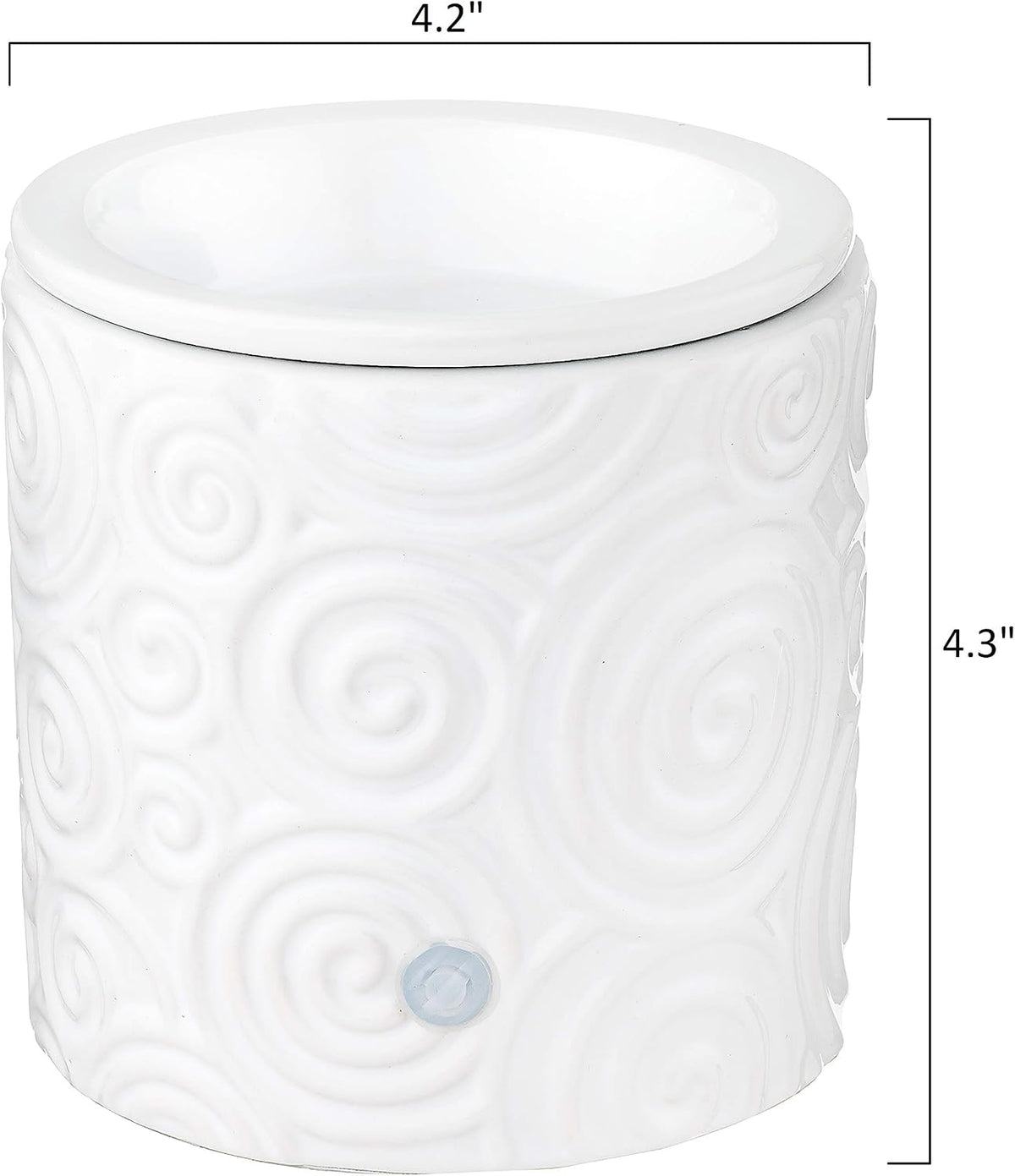 White Swirl Ceramic Candle Warmer Electric with Safety Timer | Automatic Plug in Fragrance Warmer for Scented Wax Melts, Cubes, Tarts | Air Freshener Set for Home Décor, Office, and Gifts