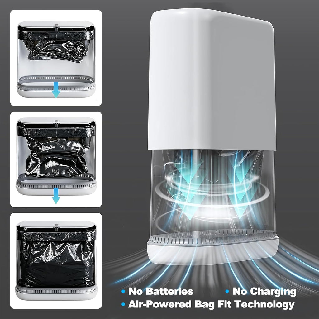 Spreezy Small Bathroom Trash Can with Lid, One-Touch Press, 2.3 Gallon
