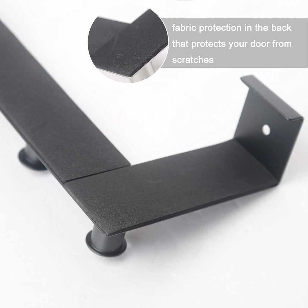 WEBI Over The Door Hooks,Over Door Towel Rack with 6 Peg Hooks for Hanging,Door Coat Hanger Door Coat Rack for Behind Back of Bathroom,Black