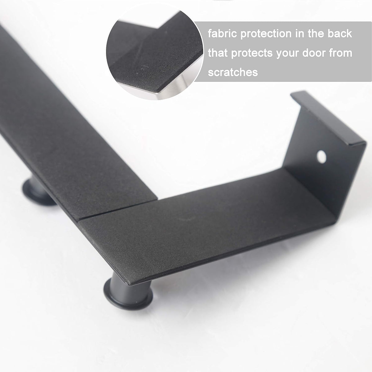 WEBI Over The Door Hooks,Over Door Towel Rack with 6 Peg Hooks for Hanging,Door Coat Hanger Door Coat Rack for Behind Back of Bathroom,Black