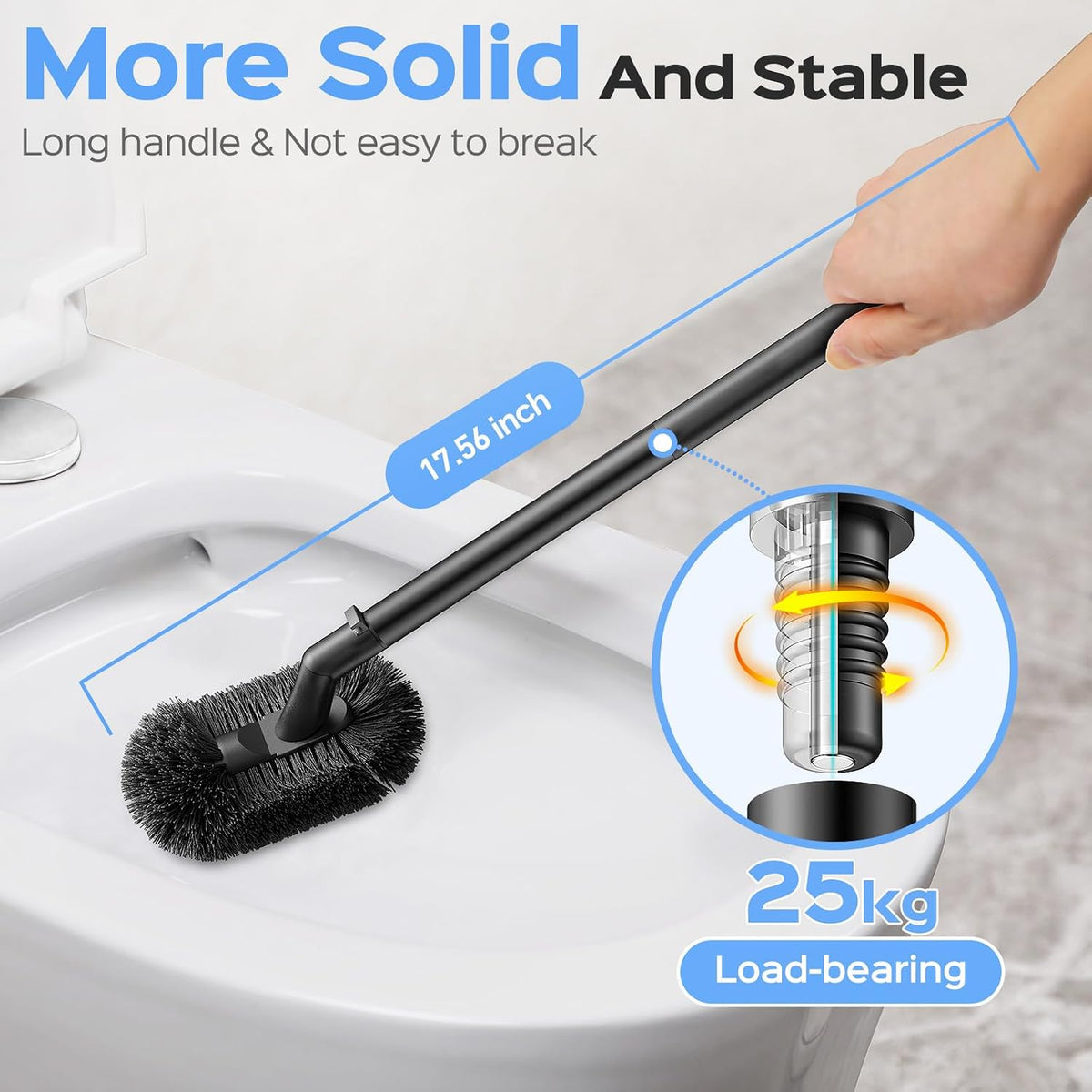 HAMITOR Toilet Plunger and Brush Set, Stainless Steel Rustproof, 2 Pack