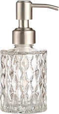 YunNasi Soap Dispenser with Stainless Steel Pump, Clear Crystal Design, Vintage and Elegant, Refillable Liquid Hand Soap Dish Soap Dispensers for Bathroom Counter, Kitchen Sink (Style2)