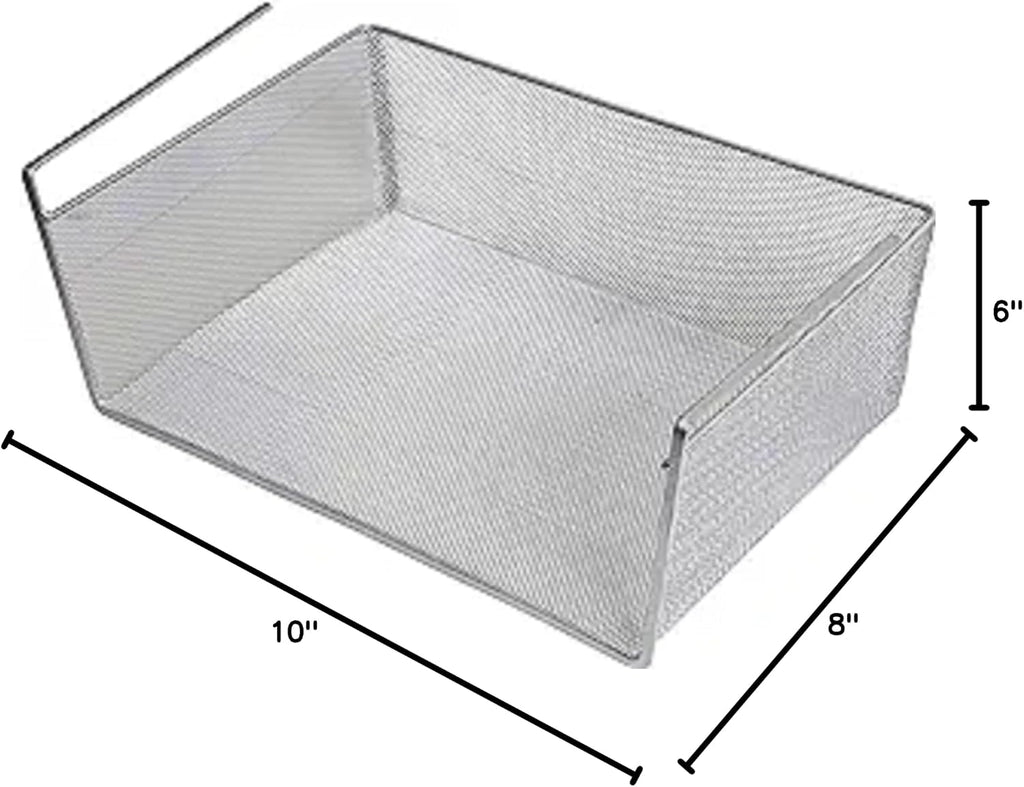 YBM Home Under Shelf Basket - Mesh Stainless Steel Storage Under Cabinet Hanging Basket Rack Maximize Space in Cabinets, Pantry Room, Bathroom, Laundry Room, and More, 1131