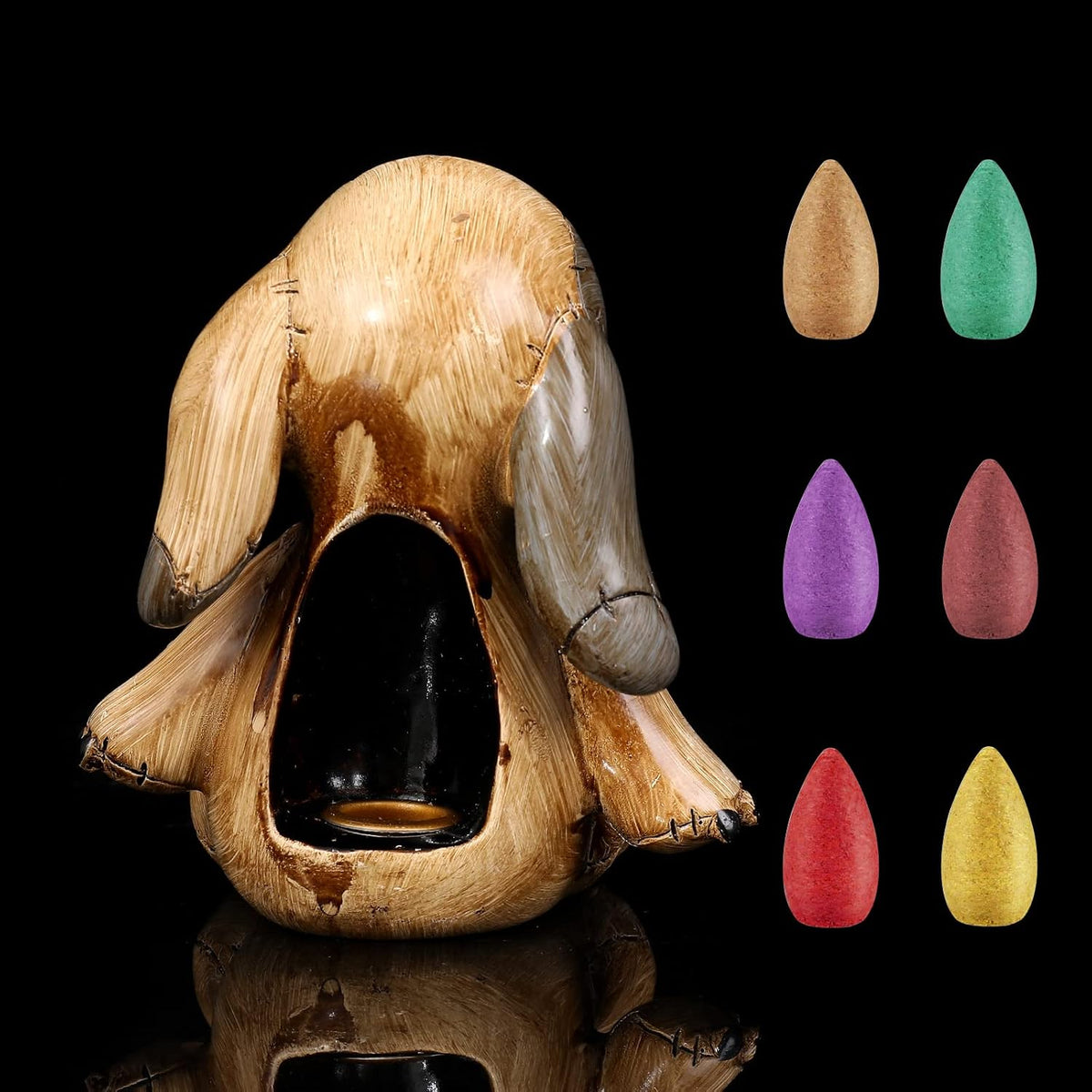 Cool Doll Cone Incense Burner Unique Resin Holder Halloween Decor
