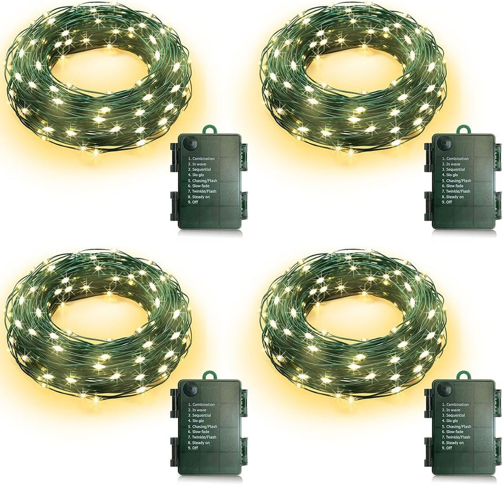 4 Pack Fairy String Lights Battery Operated Auto Timer