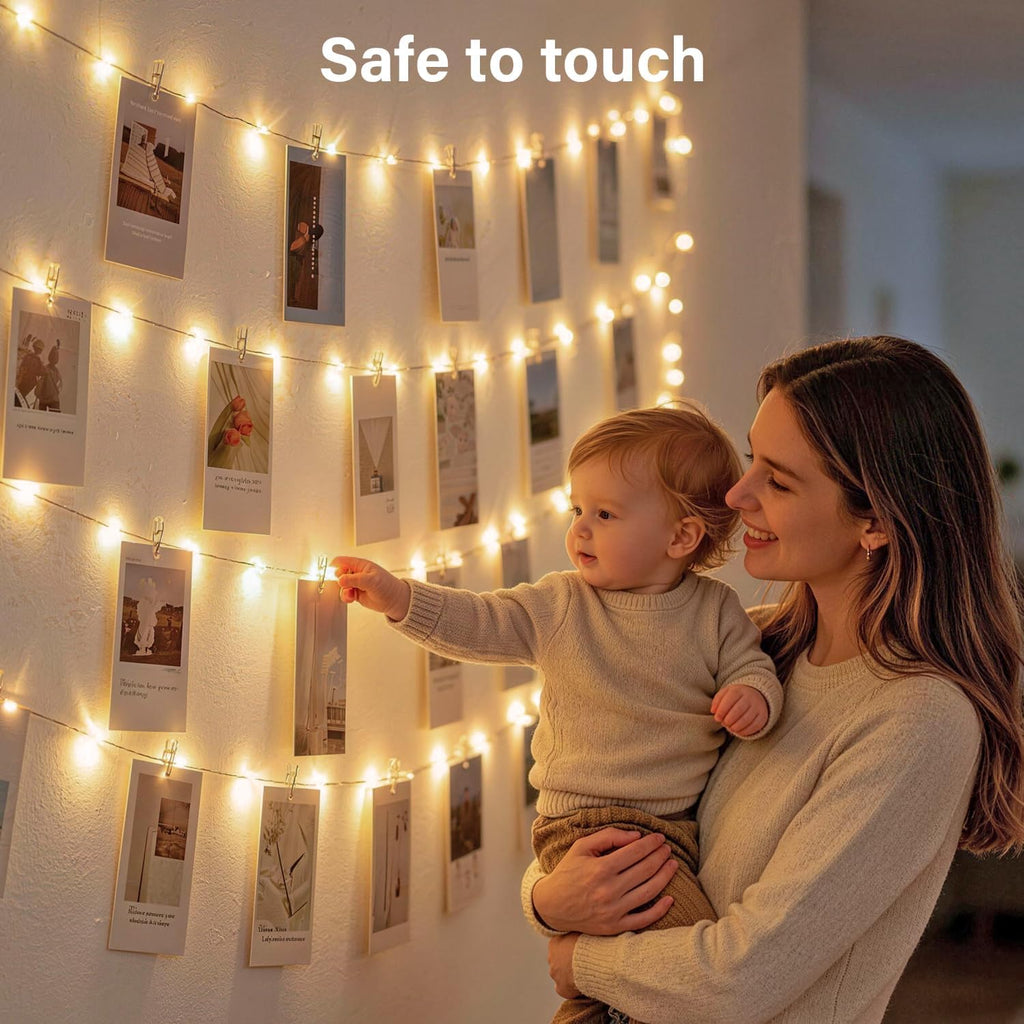 JMEXSUSS 100LED Photo Clips String Light, 33ft Fairy Lights with 50 Clips