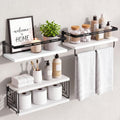 Fixwal Wall Mounted Bathroom Shelves Over Toilet (3+1 White)