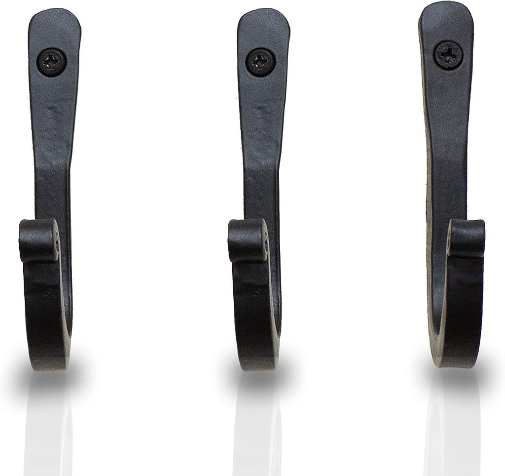 Decorative Wrought Iron Wall Hooks, Heavy Duty, Set of 3