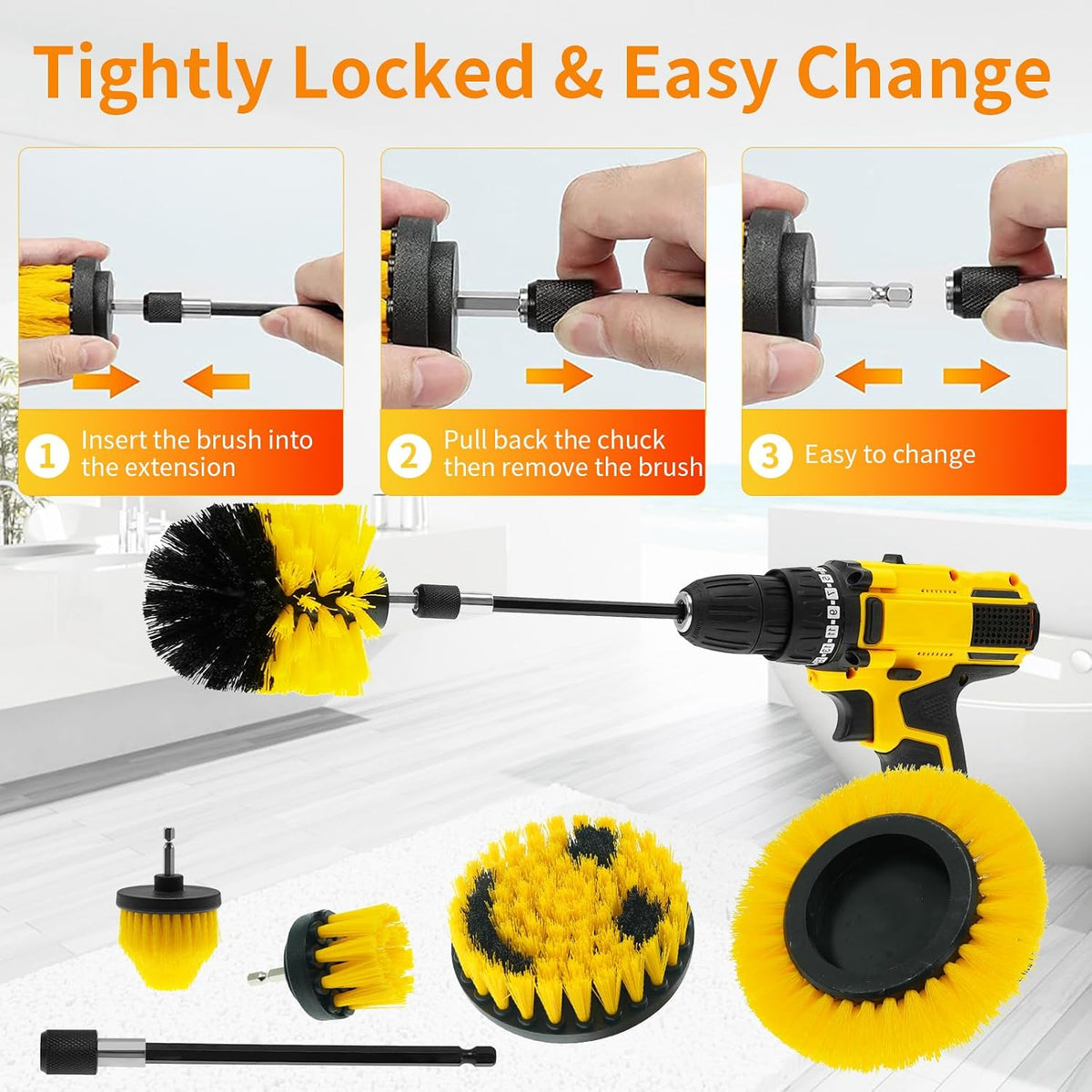 10 Pcs Drill Brush Attachment Set, Drill Scrubber Brush Kit