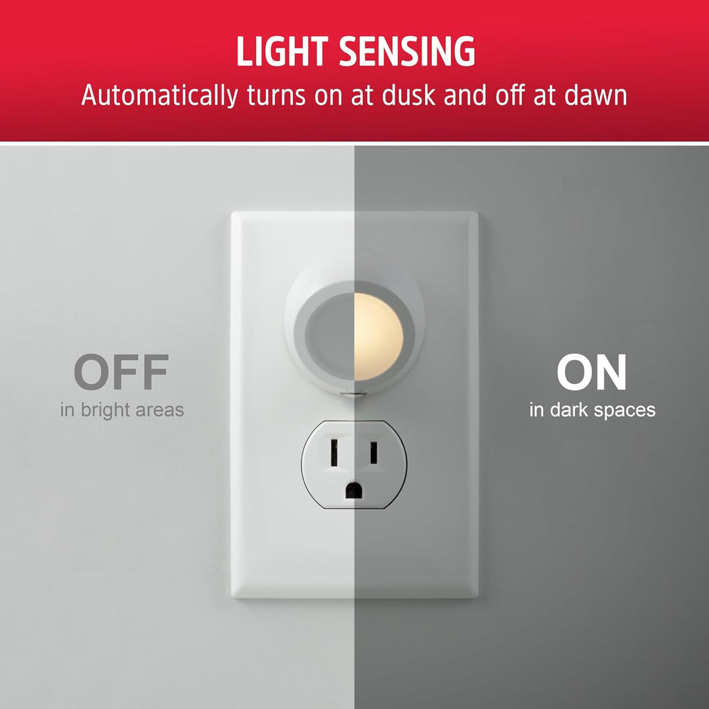 Energizer Plug in Night Light with Dusk to Dawn Sensor, 2 Pack
