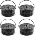 4 Pieces Mosquito Coil Holder Incense Coil Burner Indoor Outdoor Camping Use Portable Mosquito Repellent Coil Holder Incense Burner Holder (Black Blossom)