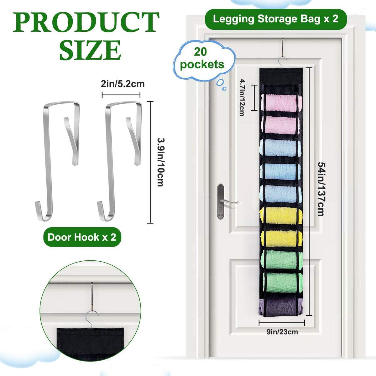 2 Pack Legging Storage Organizer