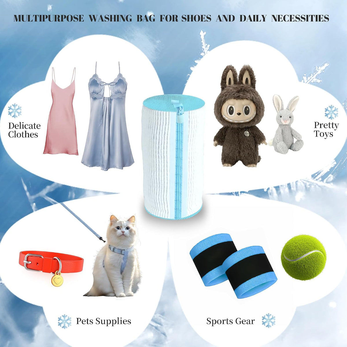 Shoe Washing Machine Bag, Laundry Shoe Bag for Washer and Dryer,2Pcs Reusable Shoe Bag for Washing Machine Fit Most Shoes Types (White 2 pcs)