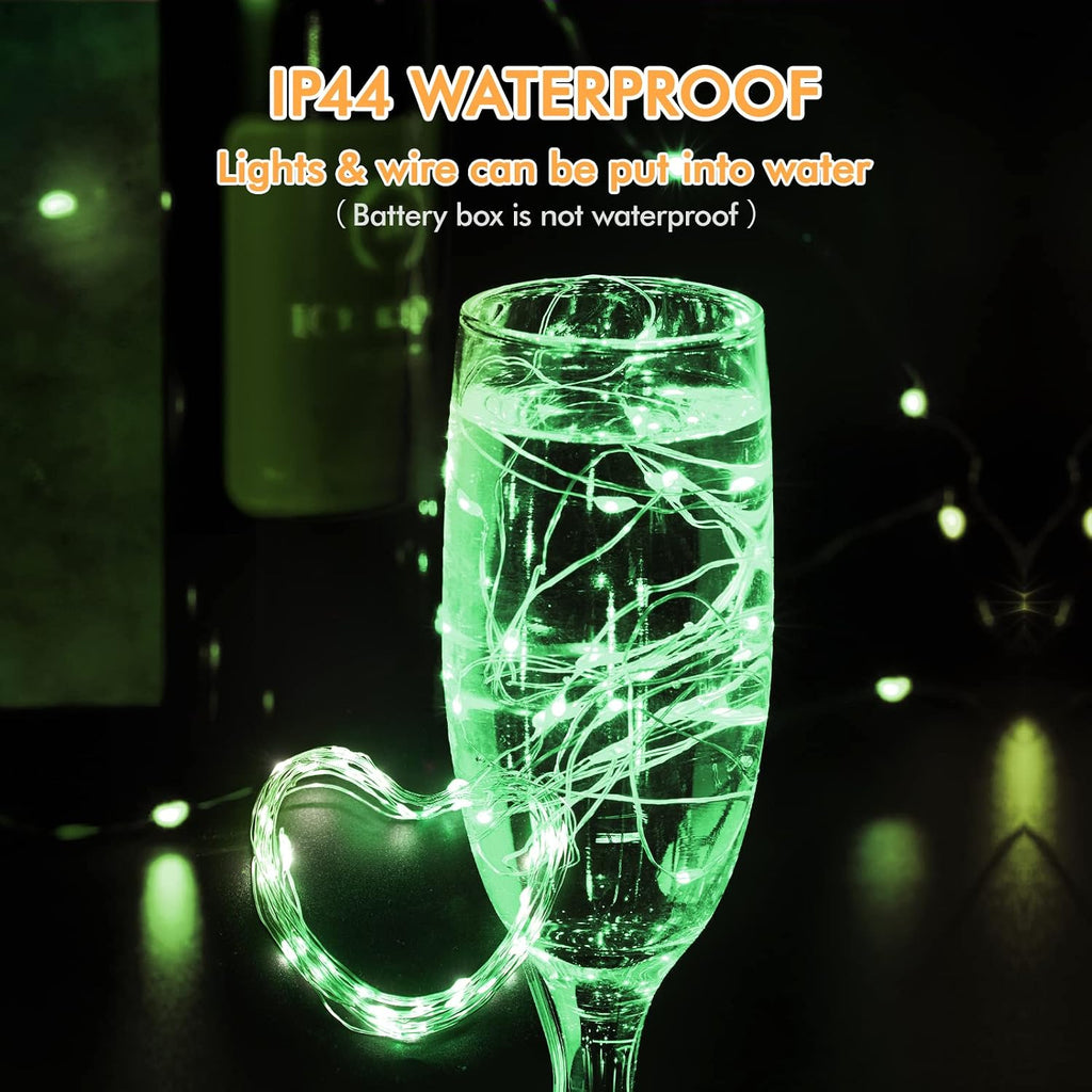 Bexdir 12 Pack Green Fairy Lights, 7FT 20LED Battery Operated String Lights