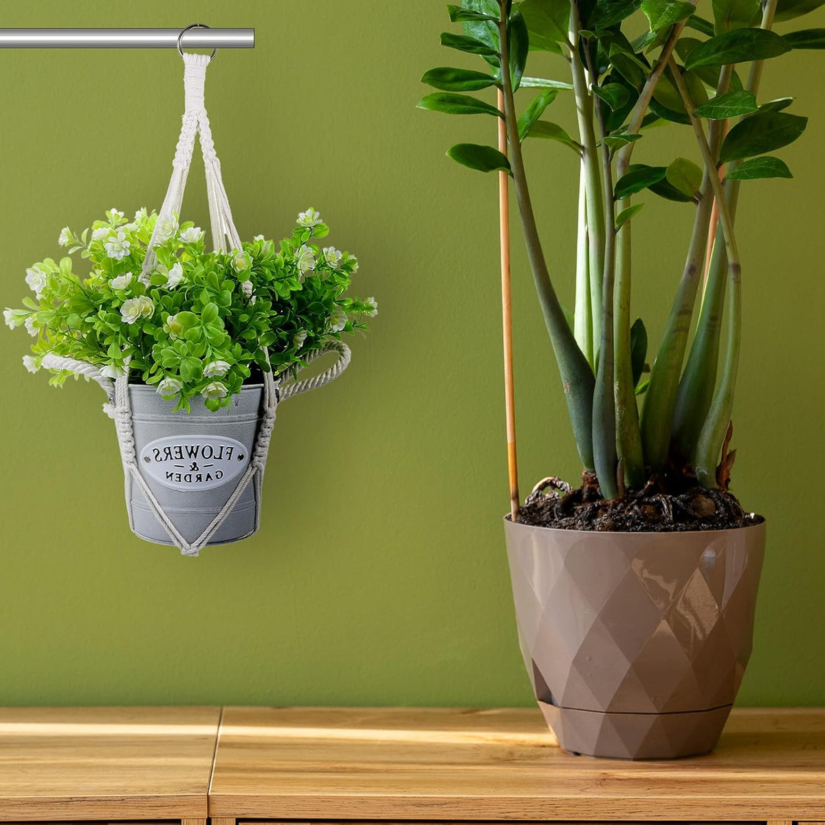 Macrame Plant Hanger 2 Pack Hanging Planters Baskets for Indoor Plant