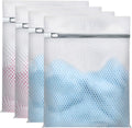 Laundry Bags Mesh Wash Bags for Delicates, Upgraded Honeycomb & Fine Mesh, Extra Durable with Sturdy Zippers, Protect Clothes in Washing Machine Essentials for Home, College & Dorm, 12 x 16 in 4-Pack