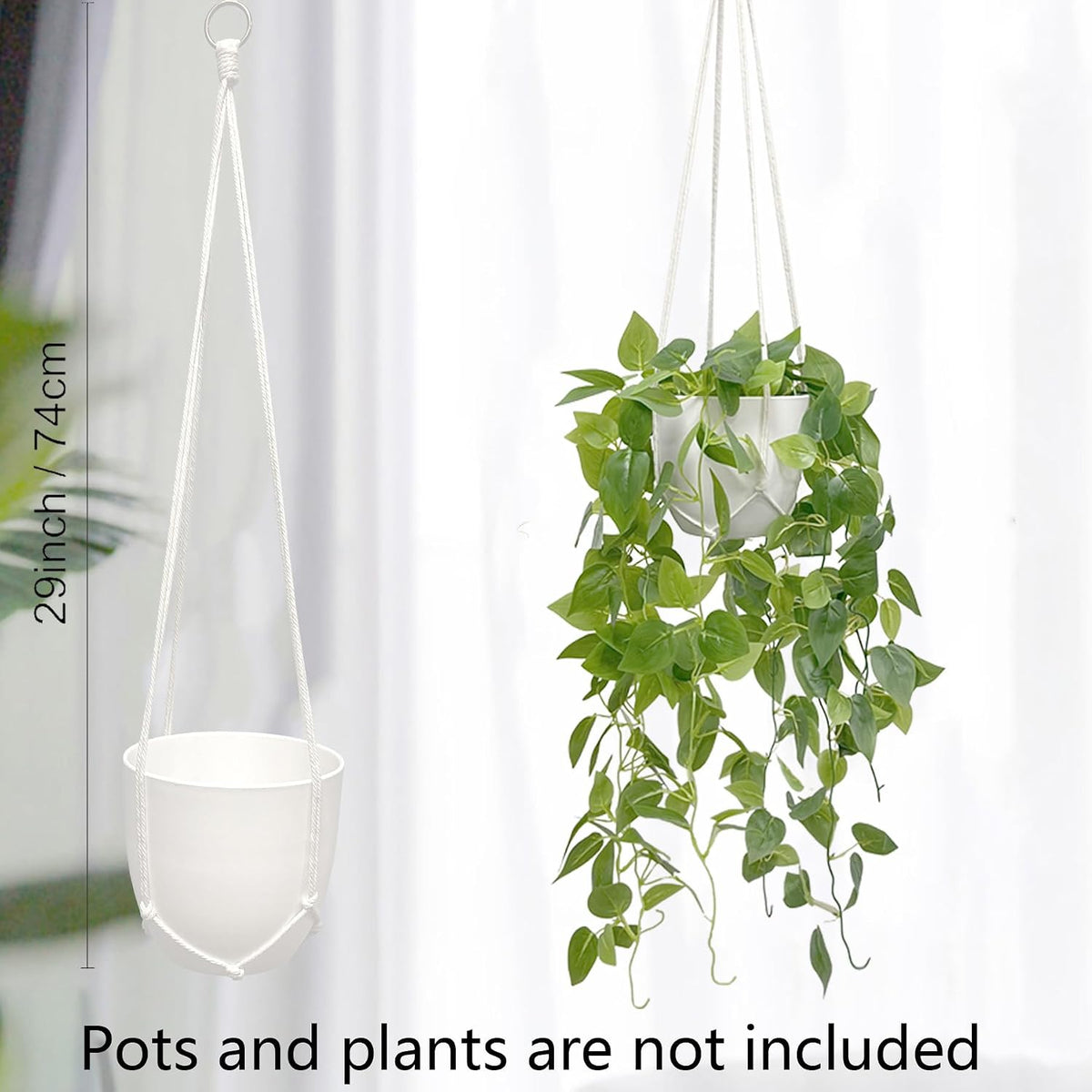 Macrame Plant Hanger 5 Pack Hanging Planters for Indoor Plants for Window,Ceiling Crochet Handmade Hanging Plant Holder Planter Hanging Baskets for Boho Home Decor Set