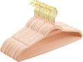 Premium Velvet Hangers 60 Pack, Non Slip Flocked Felt Hangers, Heavy Duty Coat Hangers, Slim Space Saving Clothes Hangers with 360° Swivel Gold Hooks for Coats, Suits, Dresses - Pink
