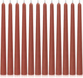 10" Classic Taper Candles, Terracotta, 12-Pack, 7-8 Hours Long Burning, Unscented Tall Candlesticks