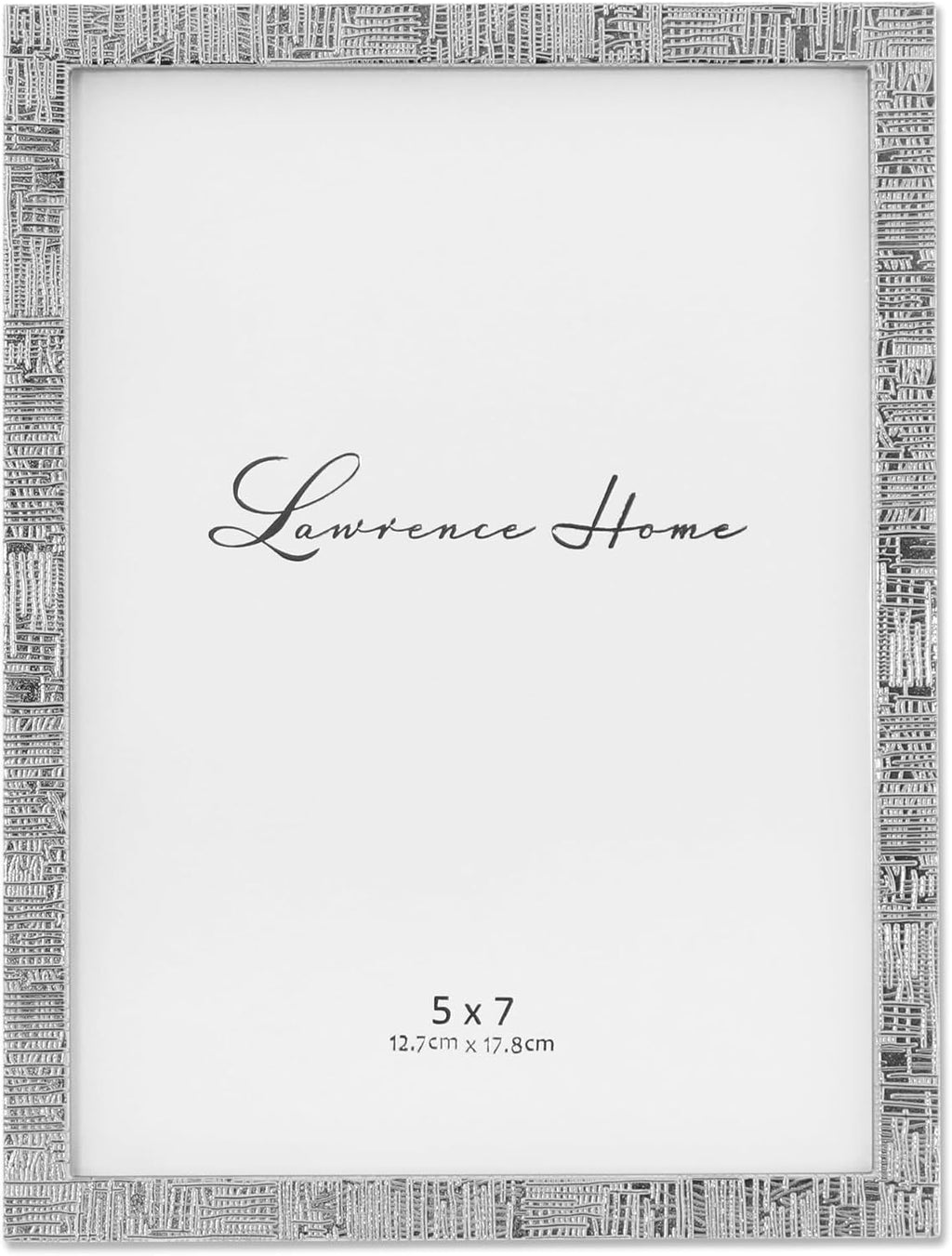 Lawrence Frames 712457 5x7 Silver Metal Linen Pattern Picture Frame