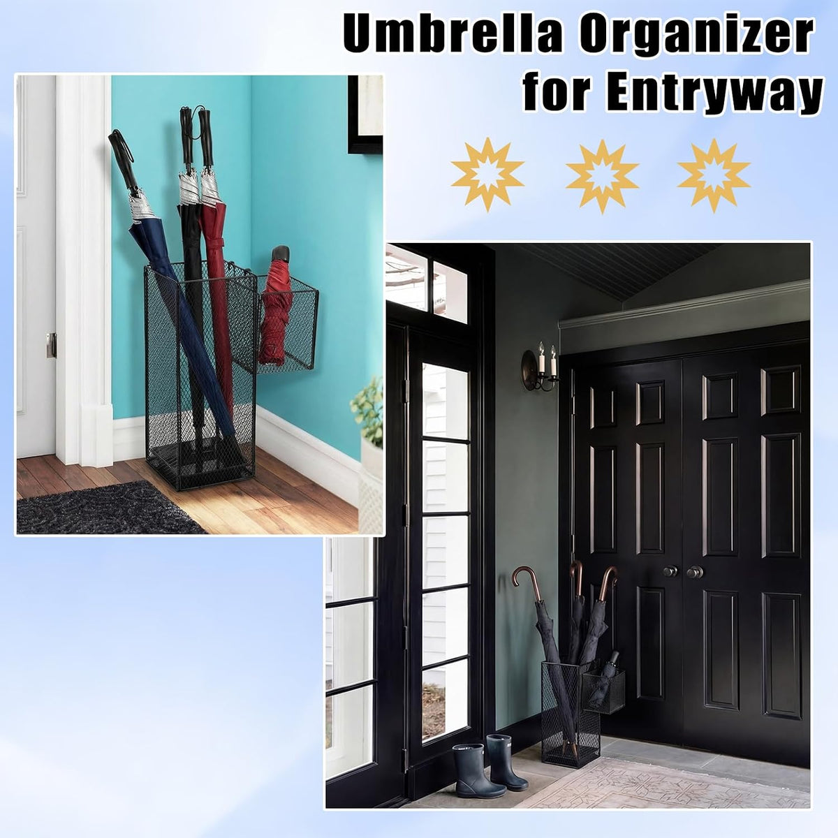 OwnMy Metal Umbrella Holder for Entryway Indoor Umbrella Stand for Entryway