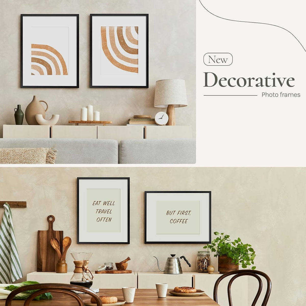 SYNTRIFIC 11x14 Poster Picture Frames Set of 6, Matted to 8x10 with Mat