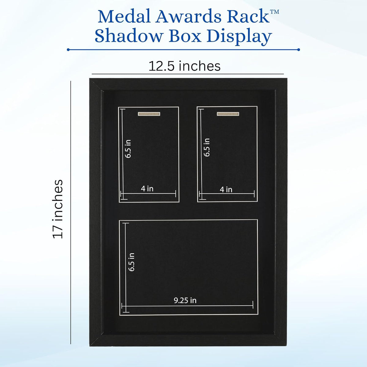3-in-1 Shadow Box Display with Real Glass (Medal, Race Bibs, and Photo Display) – Marathon Medal Display and Frame, Triathlon & Running Bib Holder, Wall-Mounted, Real Tempered Glass- Walnut