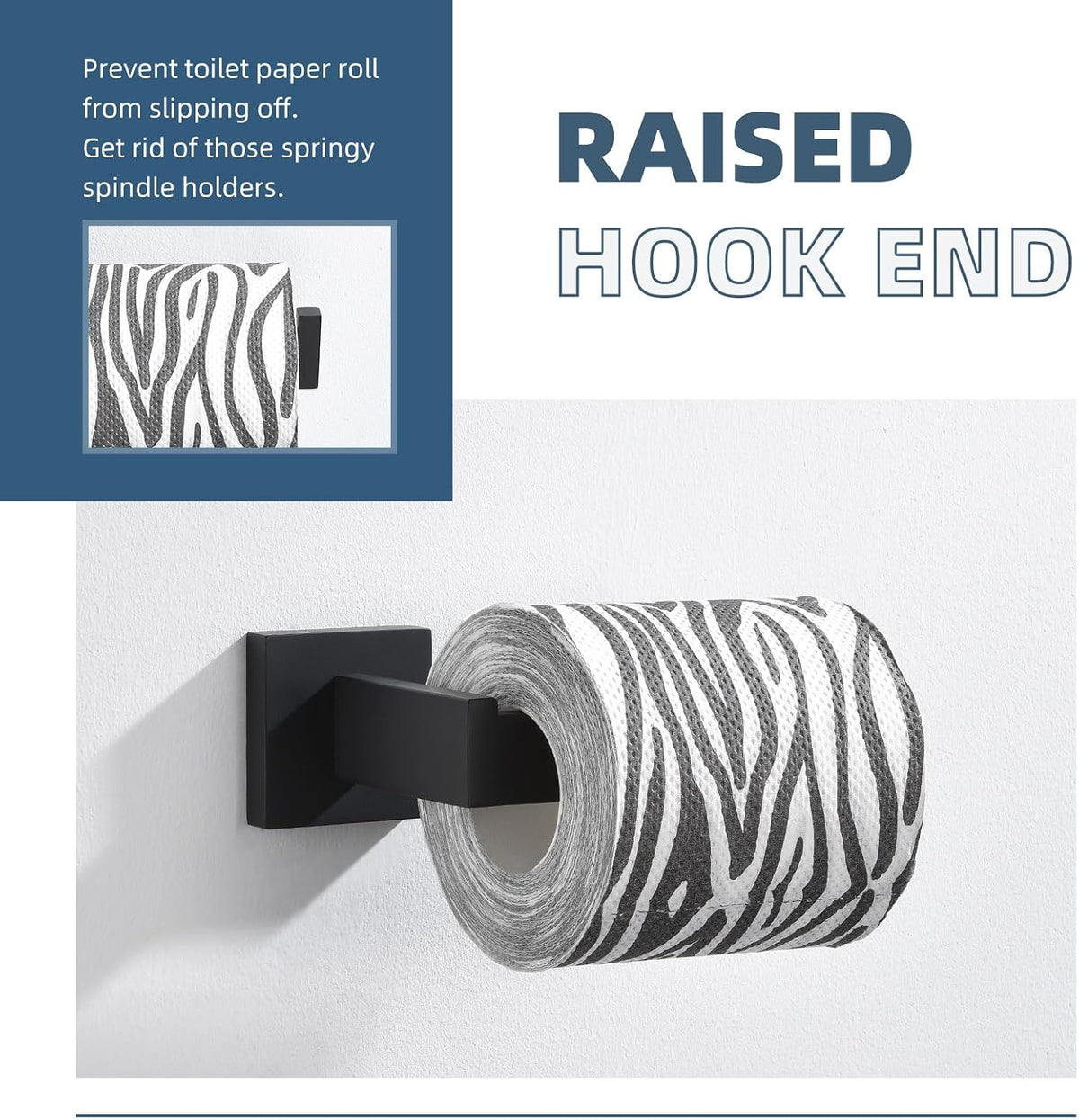 Angle Simple Toilet Paper Holder Wall Mount, Tissue Roll Holder Matte Black
