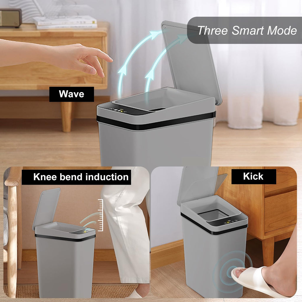 3 PACK - Small Trash Can with Lid for Bathroom - Automatic Trash Cans