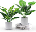 2 Pack 16" Fake Plants Sage Green for Bathroom Office Decor