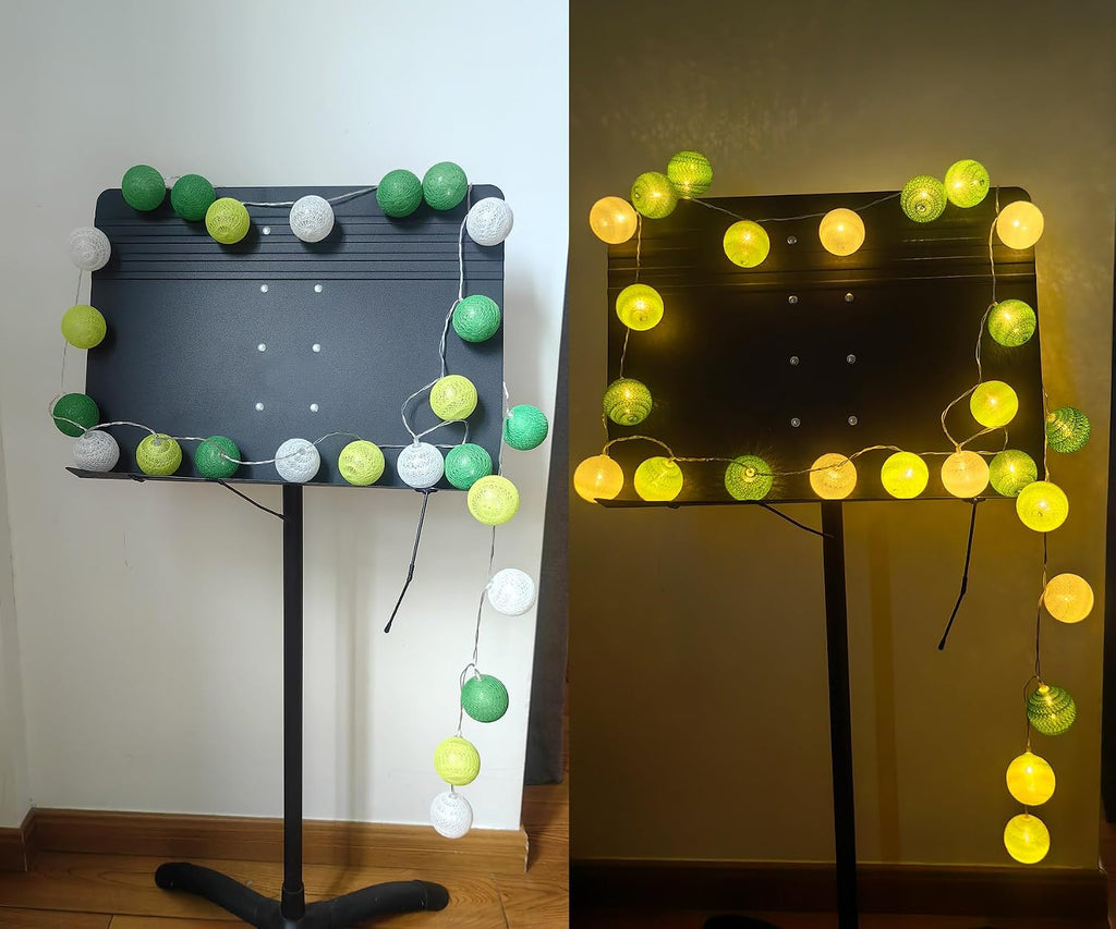 3M/10Ft 30 Green White Ball LED Battery Operated String Fairy Light