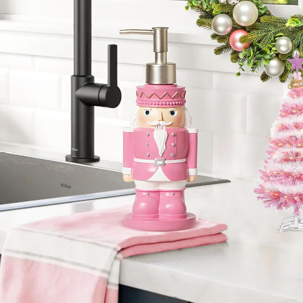 Christmas Pink Nutcracker Hand Soap Liquid Refillable Dispenser