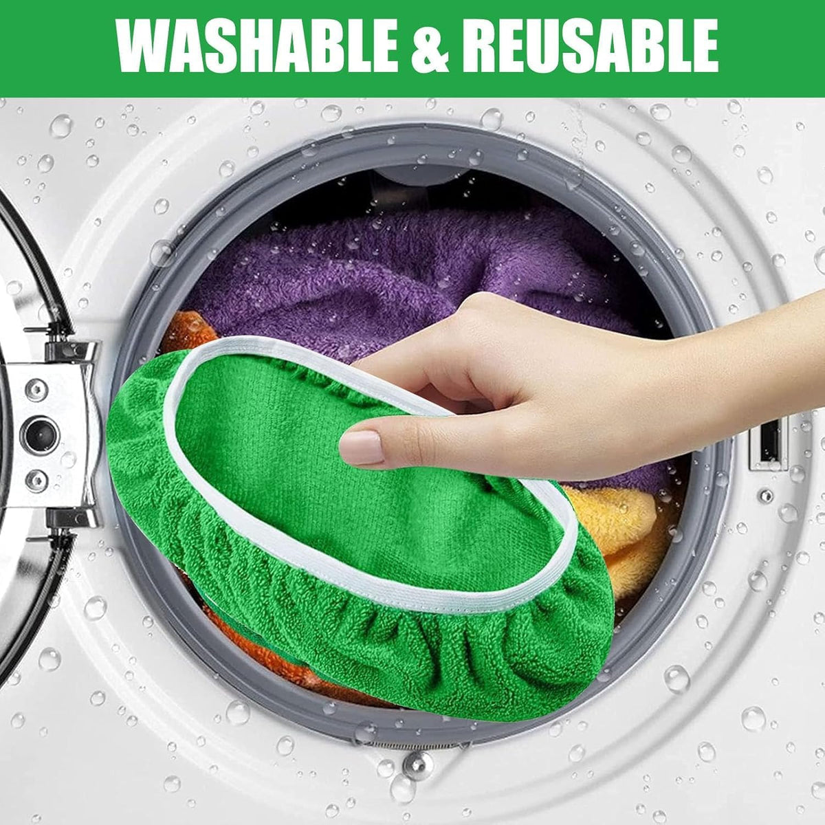 Reusable Microfiber Mop Pads for Swiffer Sweeper(Green 6pcs)