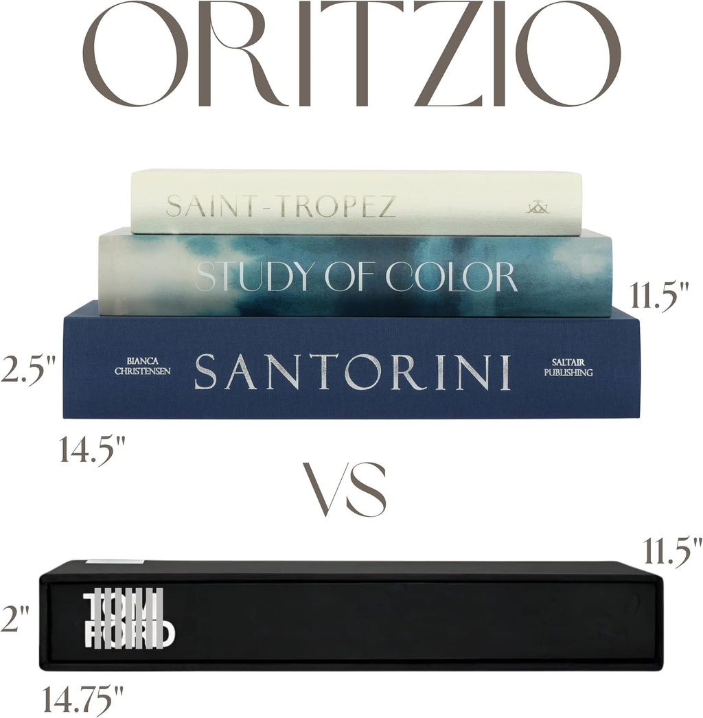 Set of 3 Oversized Decorative Coffee Table Books (Blue)