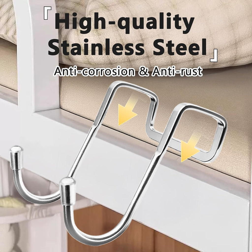 Over Cabinet Door Hooks, Silver, 8 Pcs