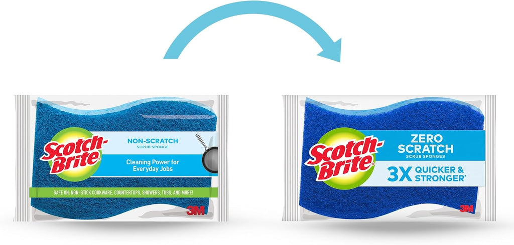 Scotch-Brite Scrub Sponge, Non-scratch, 9-Count