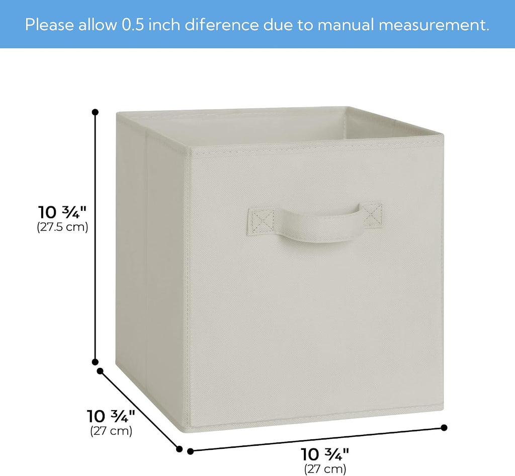Cupic Cupid 6-Pack 11x11 Storage Cubes, Storage Organizer Bins, Light Gray