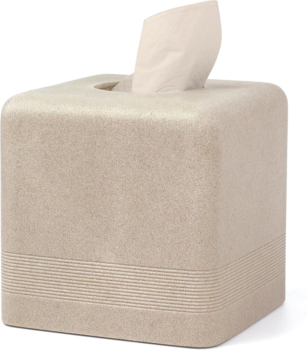 YMXYJM Resin Tissue Box Cover, Modern Square Holder, Beige