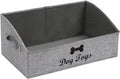 Morezi Linen-cotton blend dog toy basket and dog toy box, dog toy basket storage - Perfect for organizing pet toys, blankets, leashes, chew toys - Snow Grey - Dog