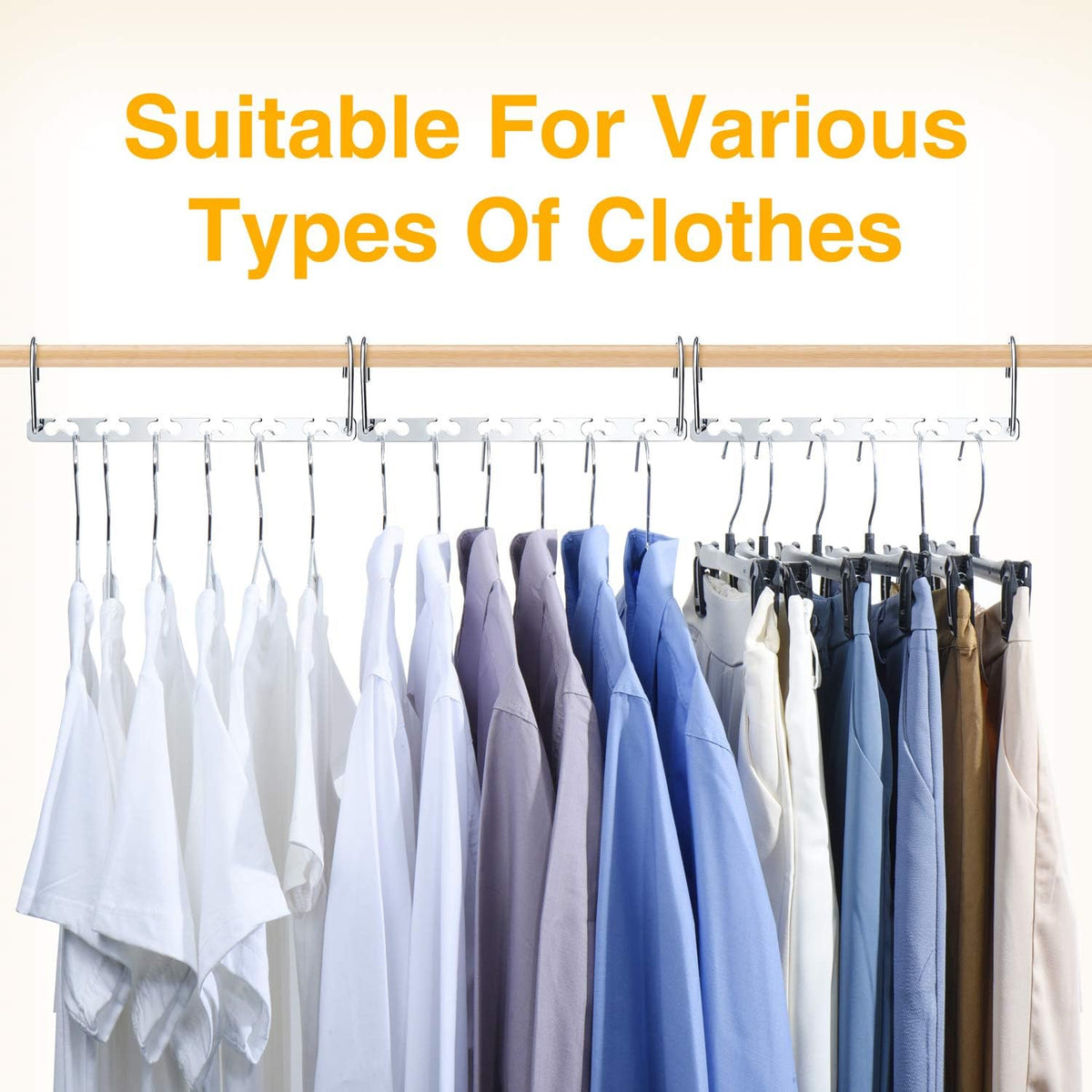 HOUSE DAY 12 Pack Space Saving Hangers for Clothes, Metal Magic Hanger