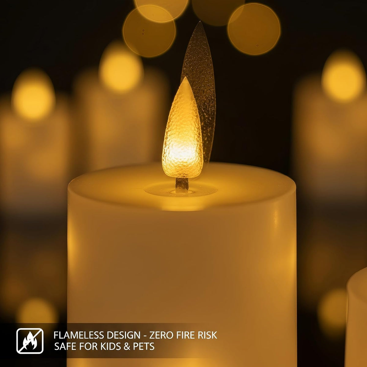 Flameless LED Candles 5 Pack with Timer Remote, Embedded Star String Lights, Battery Operated Flickering Candles for Home Wedding Bedroom Living Room and Festival Decorate