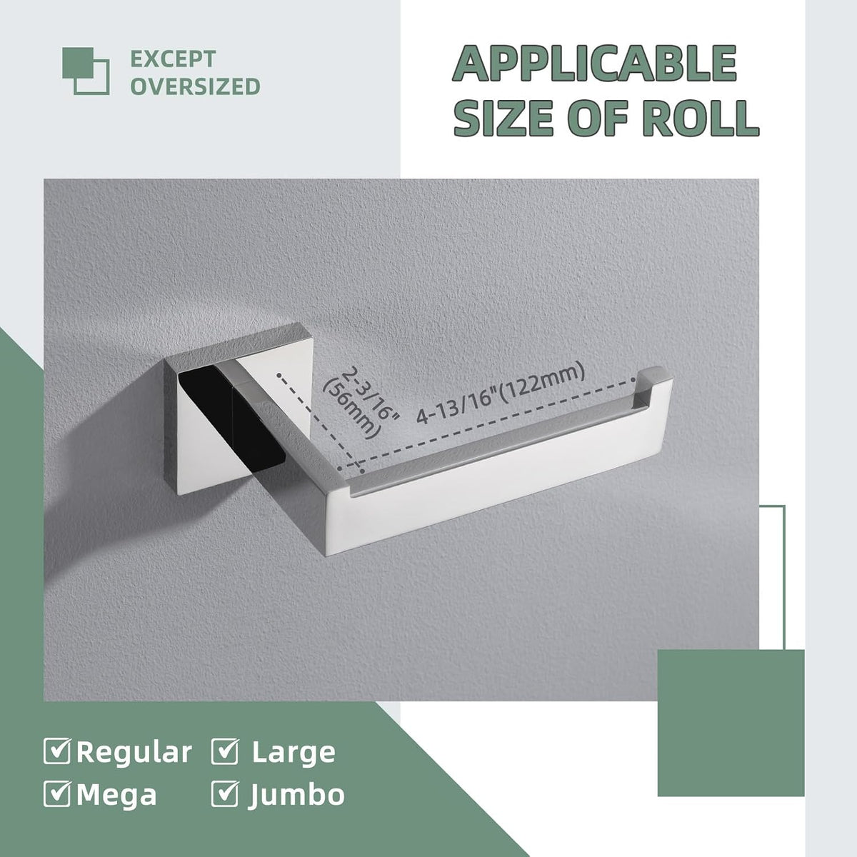 Angle Simple Toilet Paper Holder, Bathroom Tissue Holder, Polished Chrome