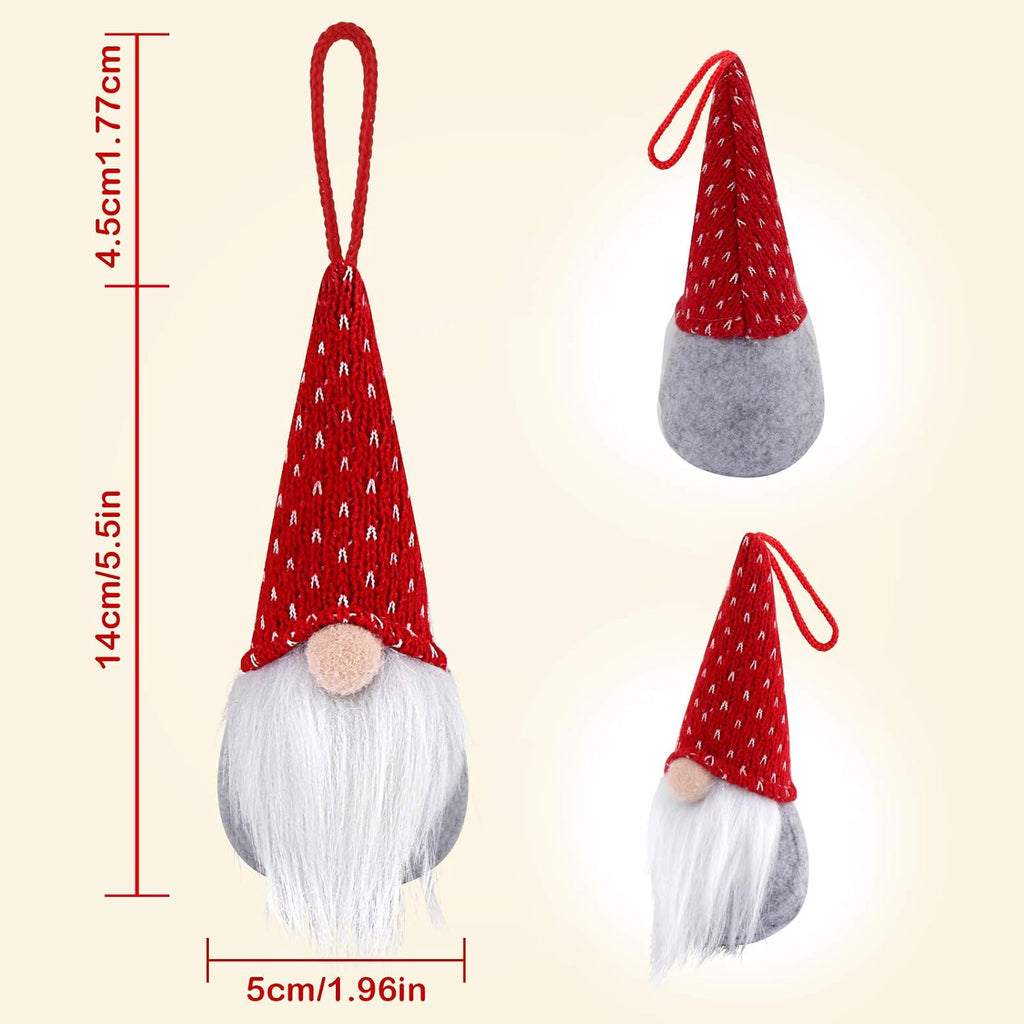 D-FantiX Gnome Christmas Ornaments Set of 4, Handmade Swedish Tomte Gnomes Plush Scandinavian Santa Elf Table Ornaments Christmas Tree Hanging Decoration Home Decor 2026