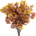 6 Pcs Fall Artificial Eucalyptus Stems Fall Decorations with Eucalyptus Leaf Branches for Indoor Home Autumn Festival Thanksgiving Decor(Mixed Dark Brown and Light Brown)