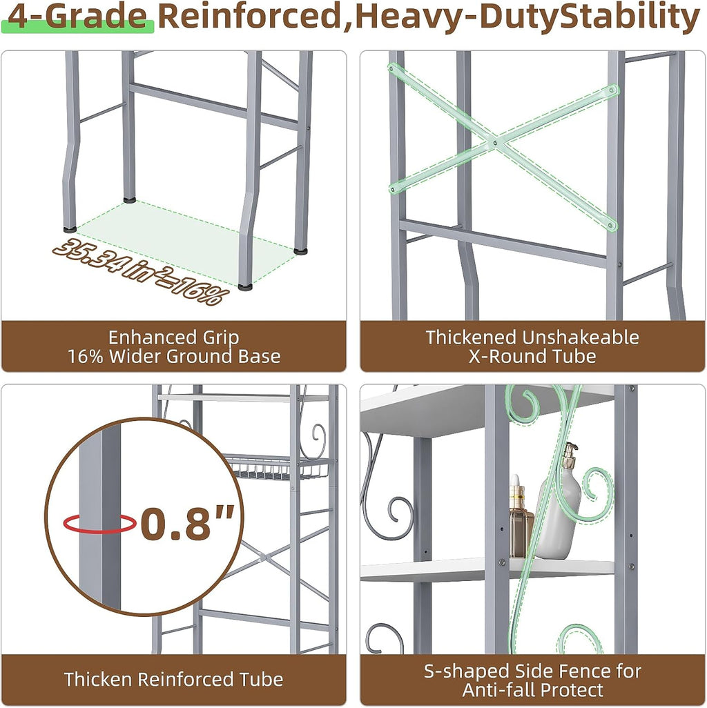 Over-The-Toilet Storage Rack 4-Tier Bathroom Shelf Toilet Organizer