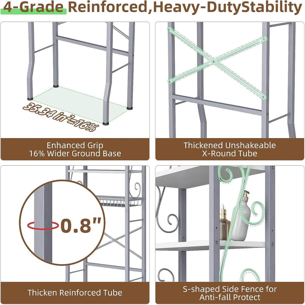 Over-The-Toilet Storage Rack 4-Tier Bathroom Shelf Toilet Organizer
