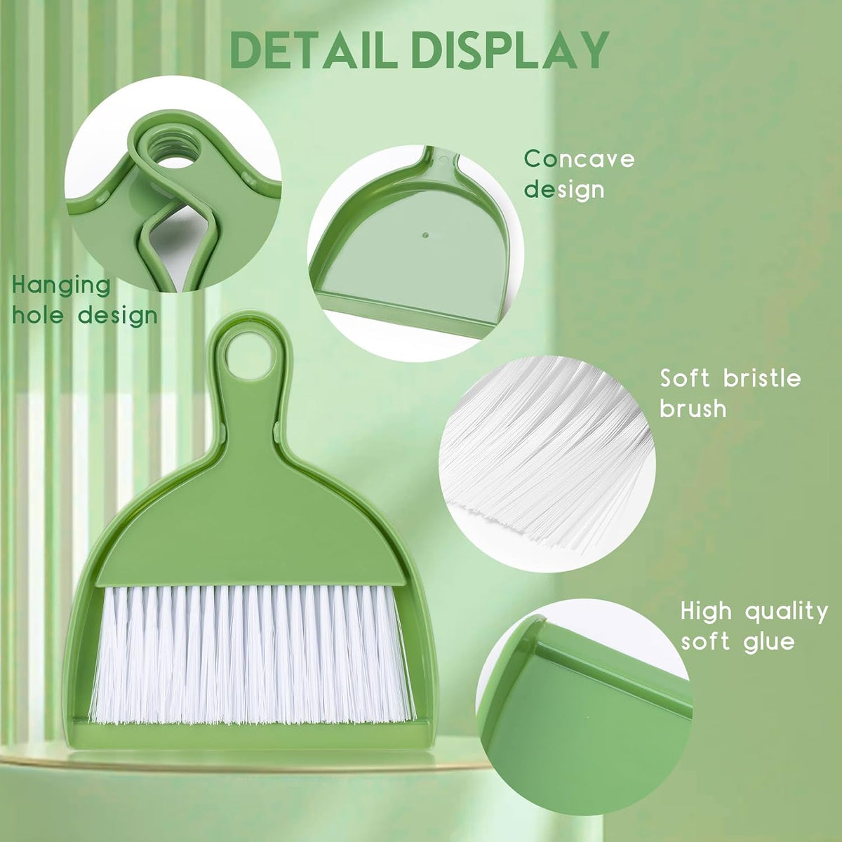 THINKLEARN 2PCS Small Dust Pan and Brush Set