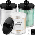 SheeChung 3 Pack 10oz Acrylic Qtip Holder Dispenser for Bathroom
