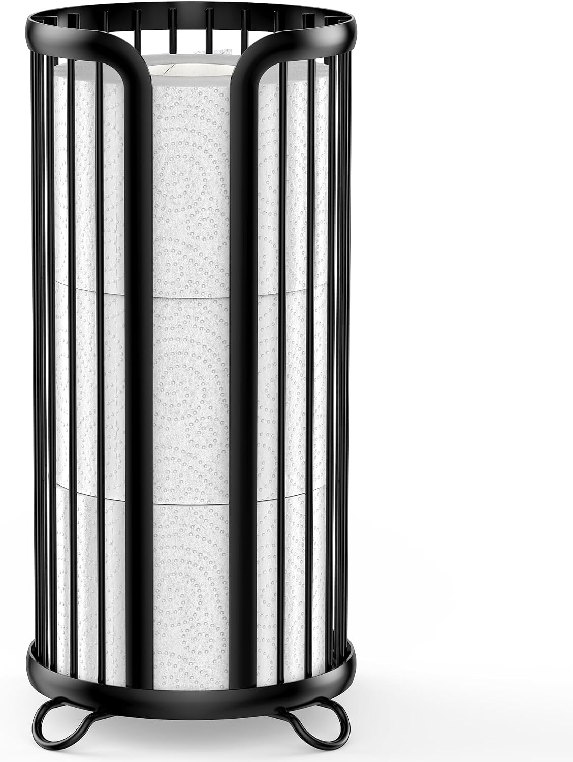 Bunoxea Toilet Paper Holder Stand, Freestanding Toilet Paper Storage,Black