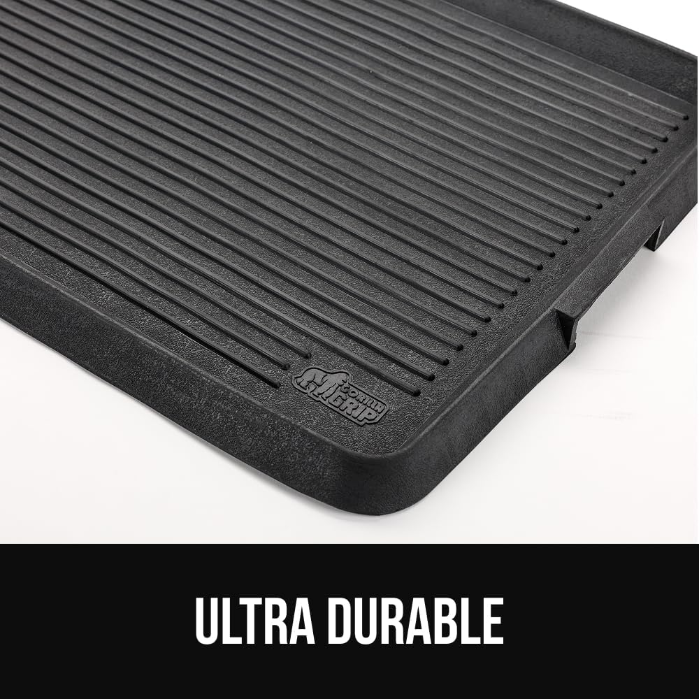 GORILLA GRIP Boot Tray for Shoes, Natural Rubber Door Mat, 48x16 Black